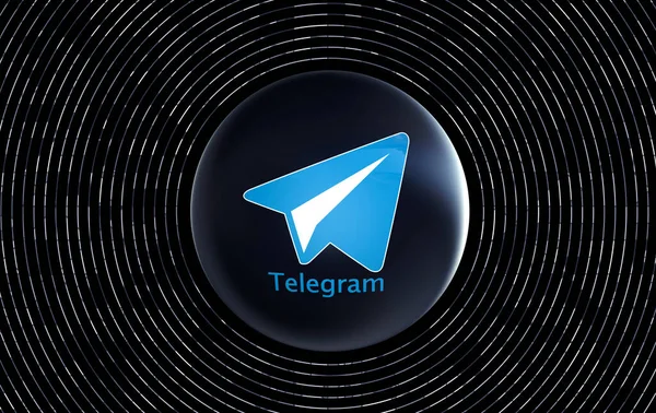 Telegrama Imágenes Redes Sociales Diseño Fondo Rendering — Foto de Stock