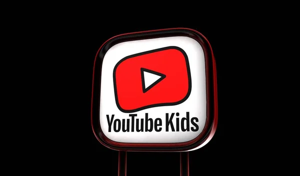 Youtubeの子供たち ソーシャルメディアの画像背景デザイン 3Dレンダリング — ストック写真