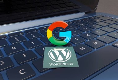 Wordpress, bir açık kaynak web yazılımı - Wordpress sosyal medya arkaplanı.