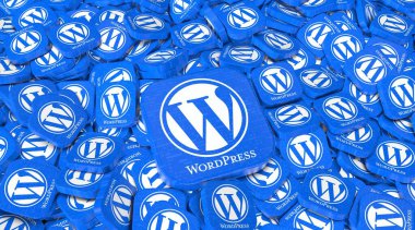 Wordpress, Sosyal Medya Konsepti, Çevrimiçi iletişim uygulamaları. 3B Görsel Tasarım