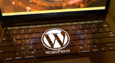 Wordpress, Sosyal Medya Konsepti, Çevrimiçi iletişim uygulamaları. 3B Görsel Tasarım