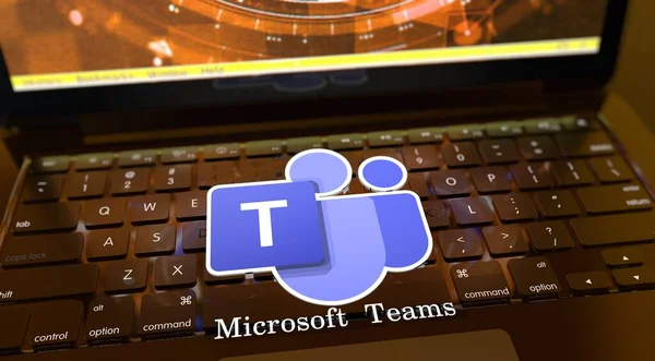 stock image Microsoft Teams, Social Media Concept, Online communication applications. 3D Visual Design