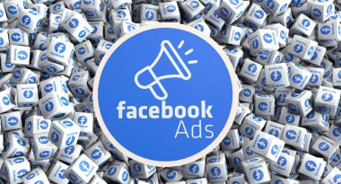 Facebook Reklamları, Sosyal Medya Logoları Görsel Sunum - Facebook Arkaplan Tasarımı.