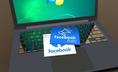 Facebook Reklamları, Sosyal Medya Logoları Görsel Sunum - Facebook Arkaplan Tasarımı.