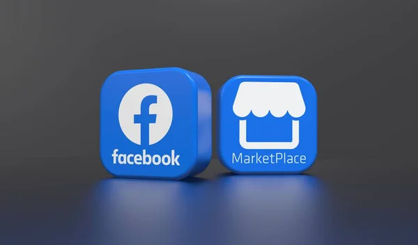 Facebook Marketplace Social Media Logos Visual Presentation Facebook Background Design — стоковое фото