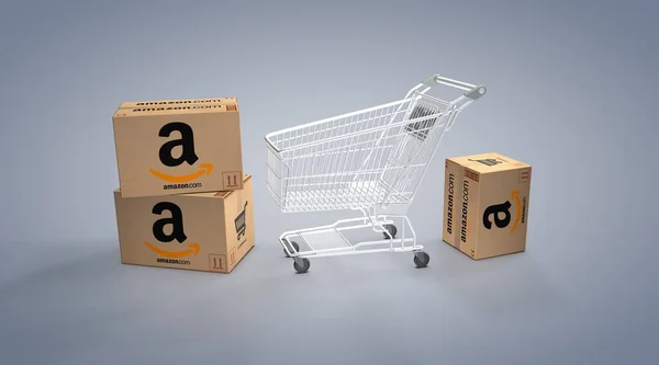 stock image amazon, E-Commerce Visual Design, Social Media Images. 3D rendering