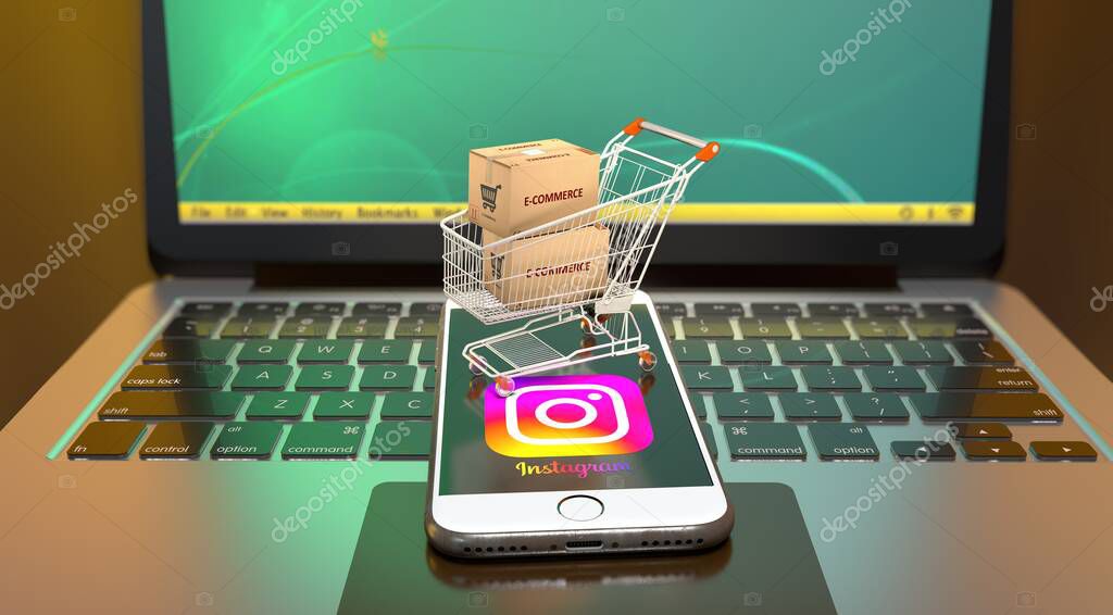 Instagram, E-Commerce Visual Design, Social Media Images. 3D rendering