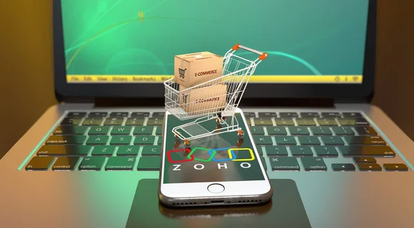 Zoho Commerce Visual Design Social Media Images Rendering Stock Picture