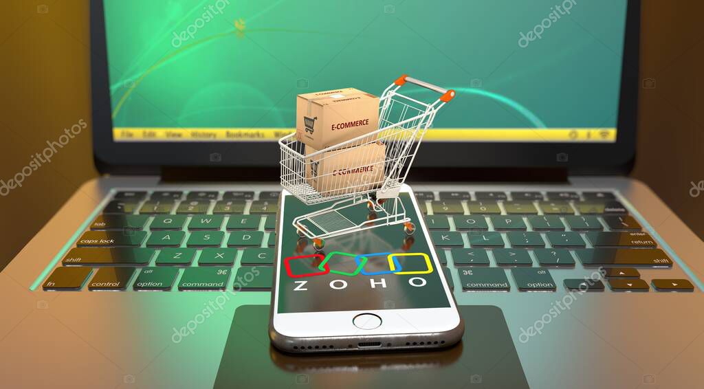 Zoho, E-Commerce Visual Design, Social Media Images. 3D rendering
