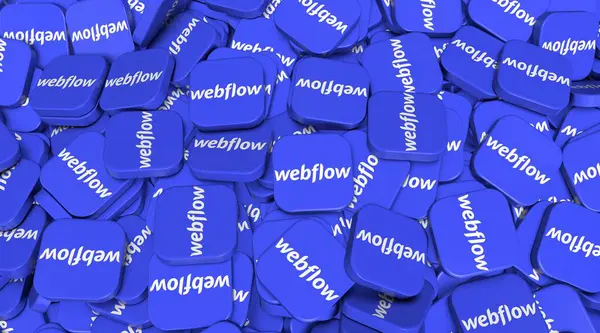 Webflow Social Media Logos Visuele Presentatie Achtergrond Ontwerp Stockfoto