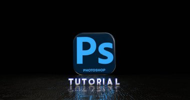 Photoshop, Adobe Photoshop Logo Görsel Sunumu - Sosyal Medya Arkaplanı (3D Render Design)
