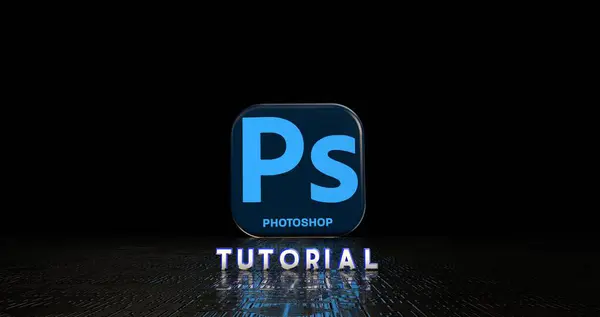 Photoshop Adobe Photoshop Logo Visual Presentation Social Media Background Render Stock Image