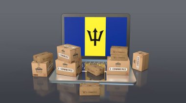 Barbados, Barbados, Anayasal Monarşi, E-Ticaret Görsel Tasarım, Sosyal Medya Görüntüleri. 3B görüntüleme.