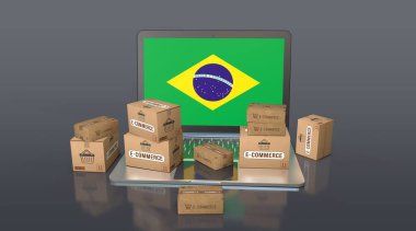 Brezilya, Brezilya Federatif Cumhuriyeti, E-Ticaret Görsel Tasarım, Sosyal Medya Görüntüleri. 3B görüntüleme.