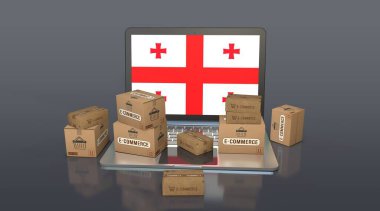 Gürcistan, Grcistan, Gürcistan Cumhuriyeti, E-Ticaret Görsel Tasarım, Sosyal Medya Görüntüleri. 3B görüntüleme.