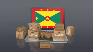 Grenada, Parlamenter Monarşi, E-Ticaret Görsel Tasarım, Sosyal Medya Görüntüleri. 3B görüntüleme.