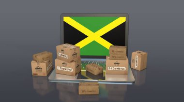 Jamaika, Anayasal Monarşi, E-Ticaret Görsel Tasarım, Sosyal Medya Görüntüleri. 3B görüntüleme.