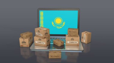  Kazakistan, Kazakistan Cumhuriyeti, E-Ticaret Görsel Tasarım, Sosyal Medya Görüntüleri. 3B görüntüleme.