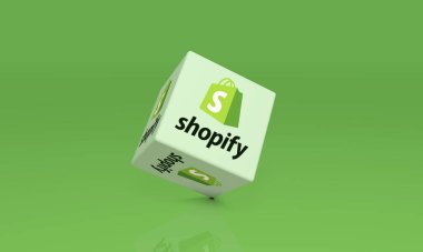 Shopify, Social Media Logo Görsel Sunumu (3D Görsel Tasarım) - 20 Şubat 2024, İstanbul, Türkiye