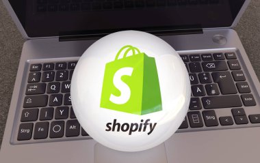 Shopify, Social Media Logo Görsel Sunumu (3D Görsel Tasarım) - 20 Şubat 2024, İstanbul, Türkiye