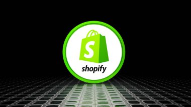 Shopify, Social Media Logo Görsel Sunumu (3D Görsel Tasarım) - 20 Şubat 2024, İstanbul, Türkiye