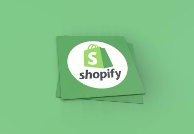 Shopify, Social Media Logo Görsel Sunumu (3D Görsel Tasarım) - 20 Şubat 2024, İstanbul, Türkiye
