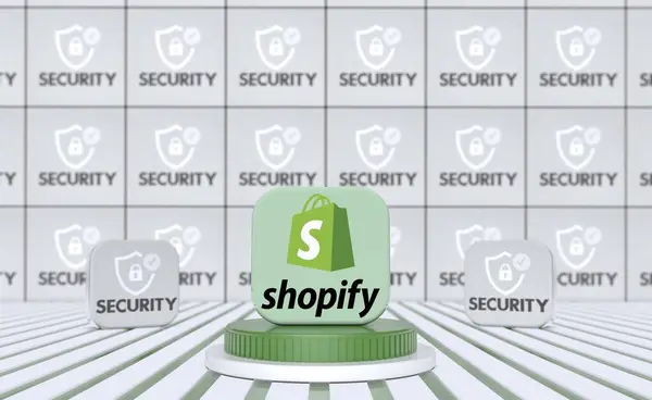 Shopify ソーシャルメディアロゴビジュアルプレゼンテーション 3Dビジュアルデザイン 2024年2月20日 イスタンブール トルコ — ストック写真