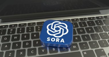 Sora, OpenAI Logosu, Yapay Zeka Platformu (3B Hazırlama)