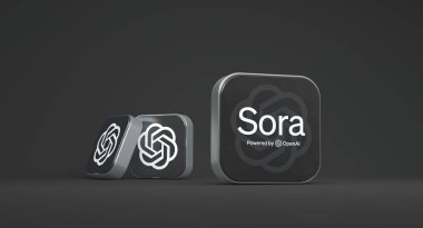 Sora, OpenAI Logosu, Yapay Zeka Platformu (3B Hazırlama)