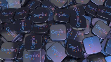 Google Gemini, yapay zeka, yapay zeka konsepti. 3B Görsel Tasarım. 