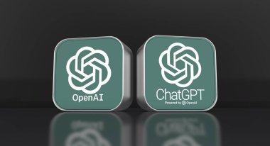  OpenAI ve ChatGPT, yapay zeka konsepti. 3B Görsel Tasarım.