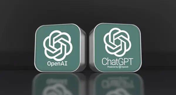 OpenaiとチャットGpt 人工知能コンセプト 3Dビジュアルデザイン ロイヤリティフリーのストック画像