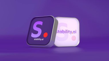 İstikrar, yapay zeka, yapay zeka konsepti. 3B Görsel Tasarım.