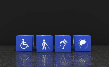Engelli, Engelli İşaretleri, Simgeler Görsel Sunumdur.