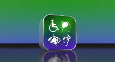 Disabled, Disability Signs, Icons are Visual Presentation. clipart