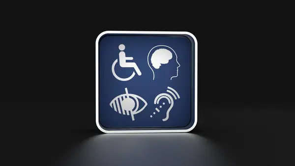 障害者 障害者サイン アイコンはビジュアルプレゼンテーションです ロイヤリティフリーのストック写真
