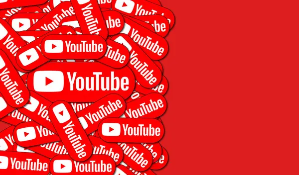 Youtube Youtube Logo Visuele Presentatie Social Media Achtergrond Rechtenvrije Stockafbeeldingen