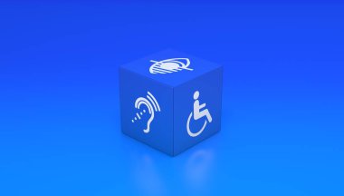 Disabled, Disability Signs, Icons are Visual Presentation.  clipart