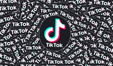 TikTok, Sosyal medya konsepti. Görsel Tasarım.