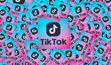 TikTok, Sosyal medya konsepti. Görsel Tasarım.