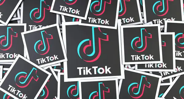 TikTok, Sosyal medya konsepti. Görsel Tasarım.