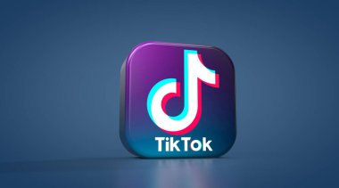 TikTok, Sosyal medya konsepti. Görsel Tasarım.