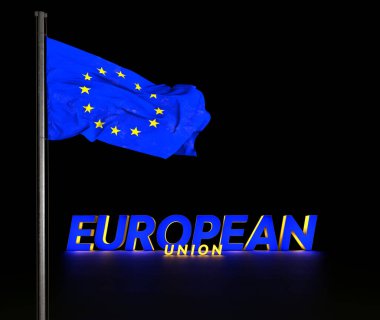 European Union Flag, Use for the Concept of National Days and Country Events. clipart