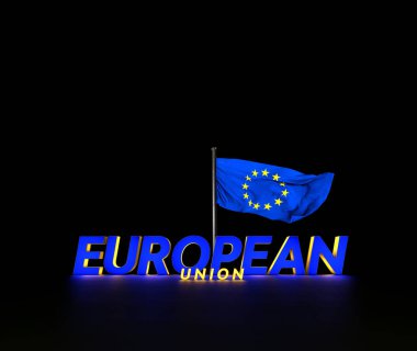 European Union Flag, Use for the Concept of National Days and Country Events. clipart