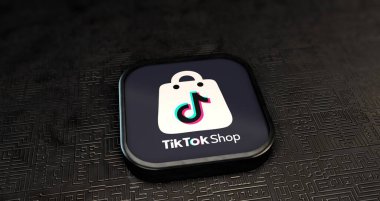TikTok, TikTok Dükkanı - Sosyal Medya Konsepti. Görsel Tasarım.