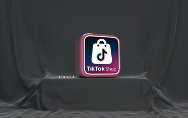 TikTok, TikTok Dükkanı - Sosyal Medya Konsepti. Görsel Tasarım.