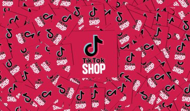 TikTok, TikTok Dükkanı - Sosyal Medya Konsepti. Görsel Tasarım.