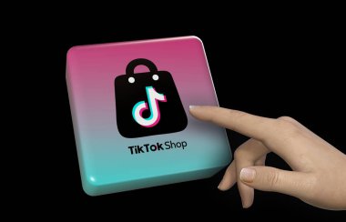 TikTok, TikTok Dükkanı - Sosyal Medya Konsepti. Görsel Tasarım.