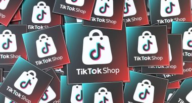 TikTok, TikTok Dükkanı - Sosyal Medya Konsepti. Görsel Tasarım.