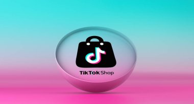 TikTok, TikTok Dükkanı - Sosyal Medya Konsepti. Görsel Tasarım.